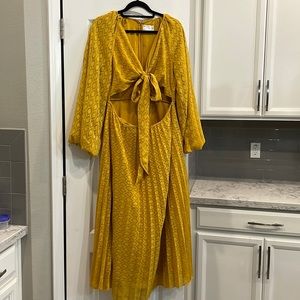ASOS Dress | Size 12 | mustard yellow | open front